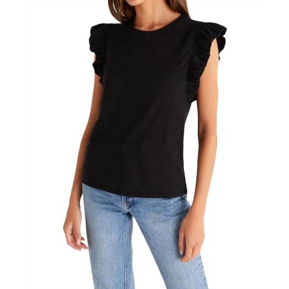 Hardware Ruffle Tank Z Supply | Tops | New Z Supply Dakota Ruffled Tank In Black | Poshmark